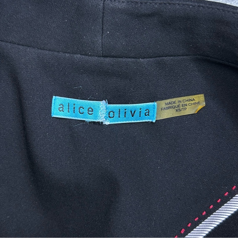 Alice + Olivia Black Cropped Blazer XS Modern Minimalist Art Deco Event Jacket - Picture 13 of 14